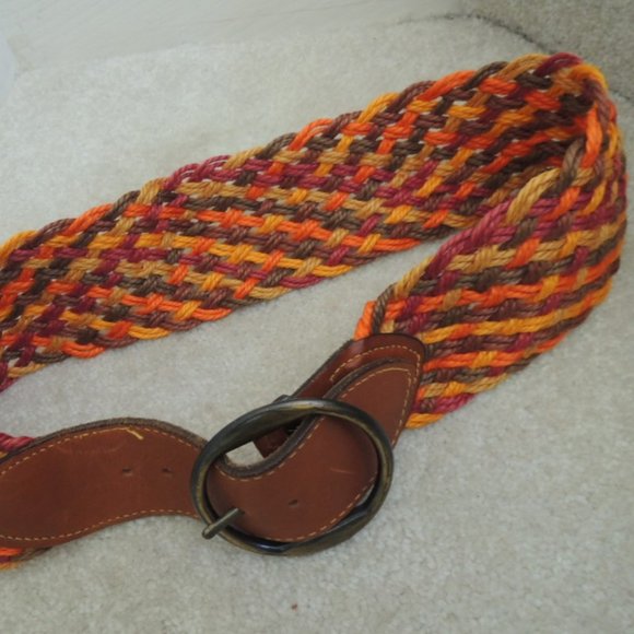 Belt Size 32 Multicolor Braided Rope/Leather Harness Buckle by Fife & Drum Paris main image 12